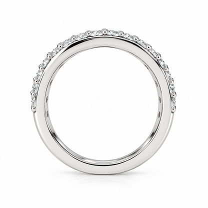 Half Eternity Moissanite wedding Band White Gold Stacking Moissanite Band Thin Dainty Wedding Band Simple Moissanite Band Gift For Her  7412