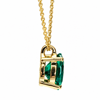 Oval Emerald Pendant Necklace, Bridal Gift, Ladies 14k Gold Necklace, Emerald Necklace, Anniversary Gift, May Birthstone Pendant, #6259