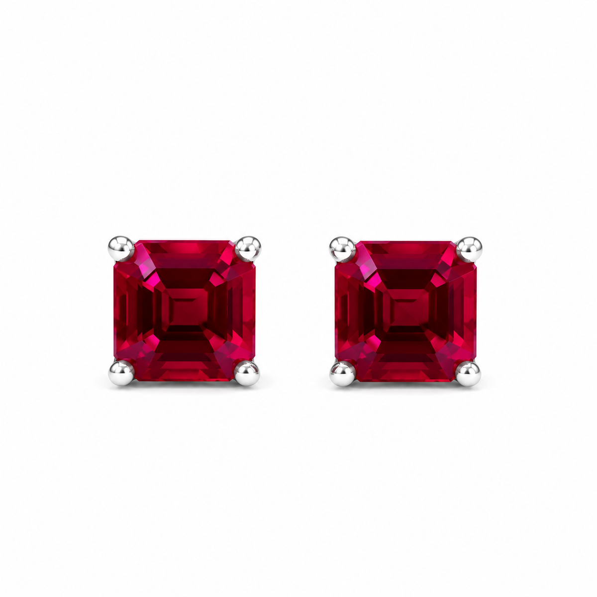 May Birthstone Earrings , Ladies Earrings , Asscher Emerald Studs , 14k Gold Earrings, Mothers Day , Birthday Gift , #8841