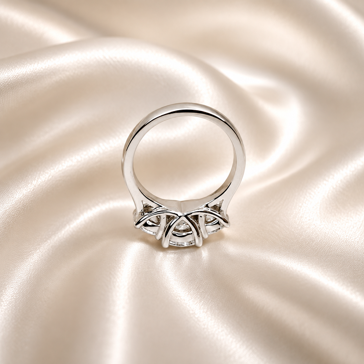 2.50 CTW Lab Grown Diamond Engagement Ring 14K Solid Gold, Three Stone Lab Created Diamond Wedding Ring, Simple Diamond Bridal Ring