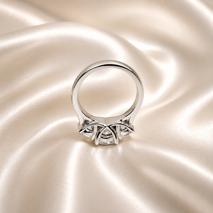2.50 CTW Lab Grown Diamond Engagement Ring 14K Solid Gold, Three Stone Lab Created Diamond Wedding Ring, Simple Diamond Bridal Ring