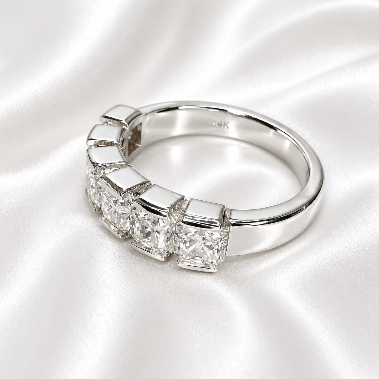 Lab grown diamond stacking wedding band, half eternity diamond matching wedding band solid gold, lab created diamond anniversary band