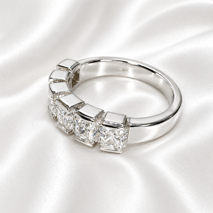 Lab grown diamond stacking wedding band, half eternity diamond matching wedding band solid gold, lab created diamond anniversary band