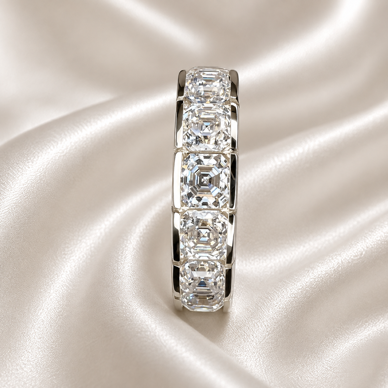 Lab grown diamond stacking wedding band, half eternity diamond matching wedding band solid gold, lab created diamond anniversary band