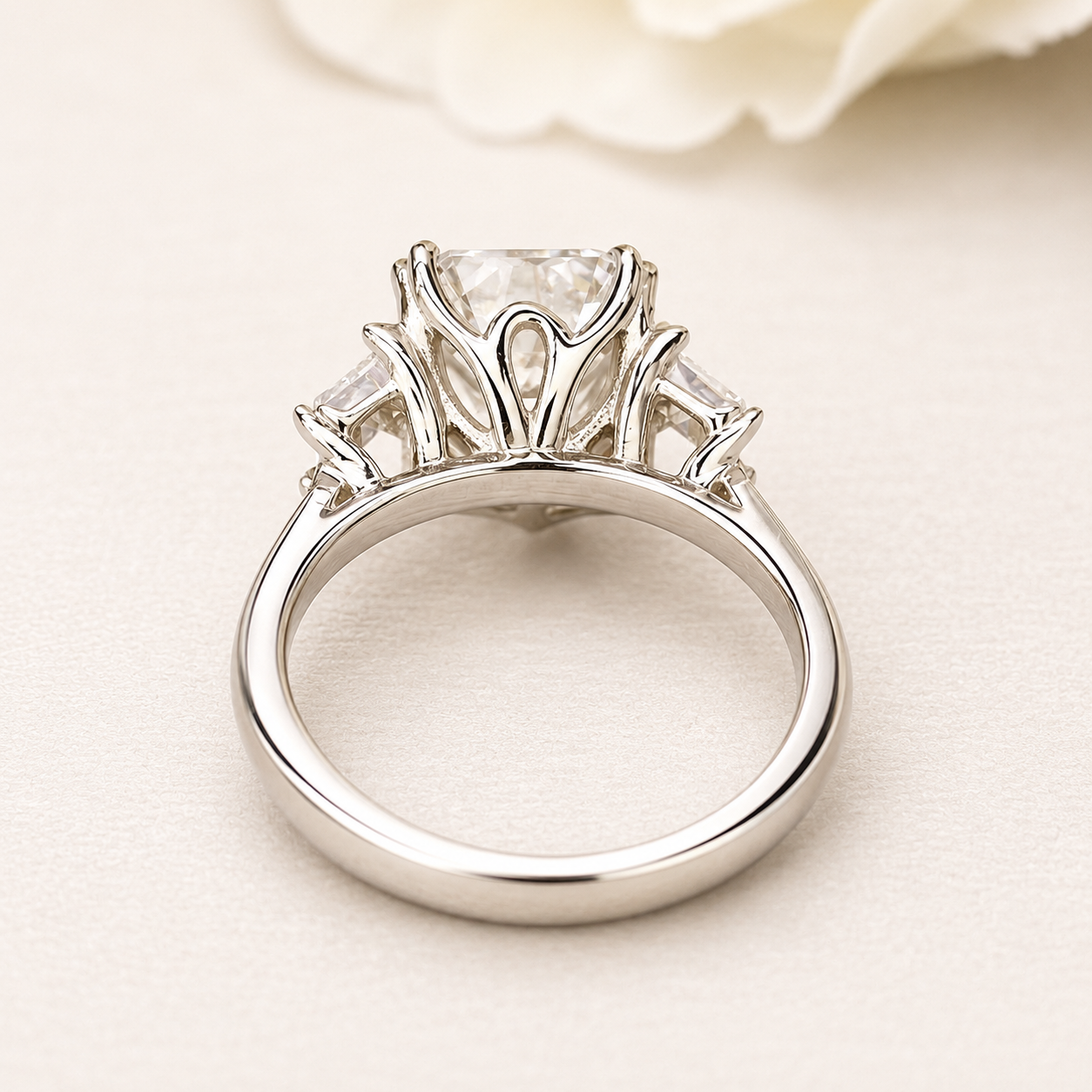 Emerald Cut Engagement Ring, Emerald Cut 3 Stone Moissanite  Ring, Emerald Cut Moissanite Engagement Ring,  Certified Moissanite Ring, #6185