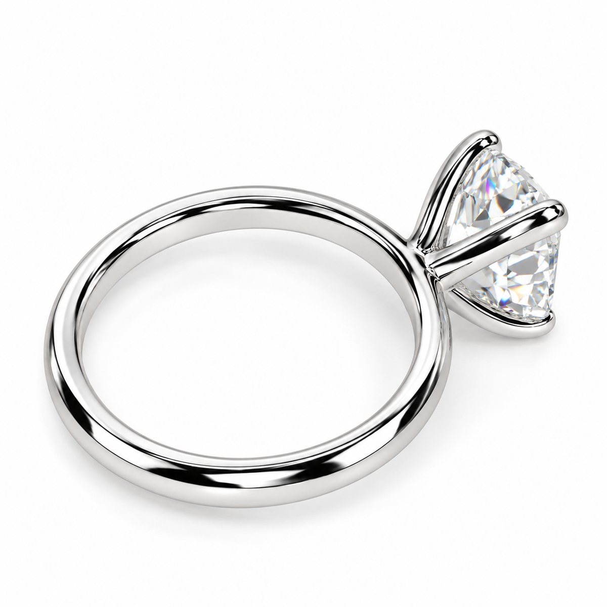 Moissanite solitaire engagement ring 14k solid gold, Emerald cut moissanite wedding ring, emerald moissanite handmade ring for women, #8103