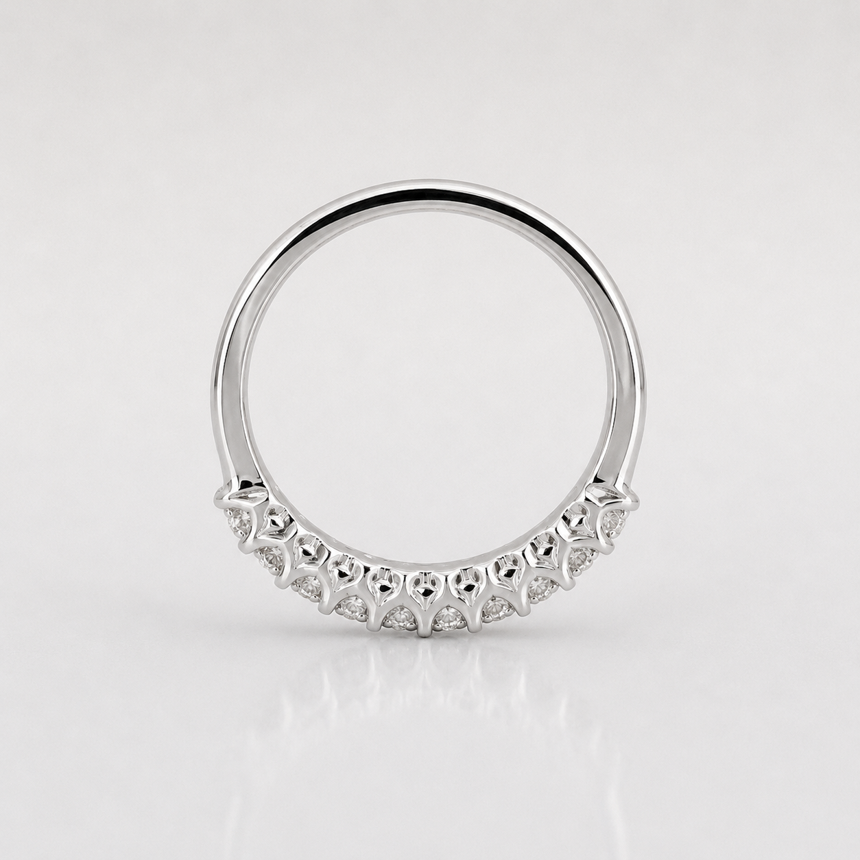 Moissanite Wedding Band White Gold Thin Moissanite Stacking Wedding Band For Women Half Eternity Moissanite Band Dainty Moissanit Ring #7368