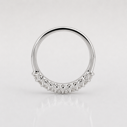Moissanite Wedding Band White Gold Thin Moissanite Stacking Wedding Band For Women Half Eternity Moissanite Band Dainty Moissanit Ring #7368