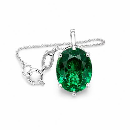 Personalized Engraved Necklace Birthstone Mothers Necklace Personalized 14K White Gold Gemstone Personalized Delicate Emerald Necklace #7331
