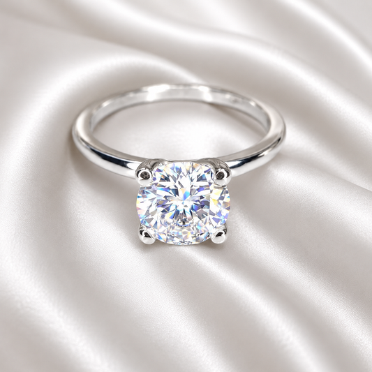 1 Carat Round Brilliant 4 Prong Setting Lab Grown Diamond Engagement Ring in 10k/14k Gold, Round Solitaire Diamond Ring IGI Certified #8844