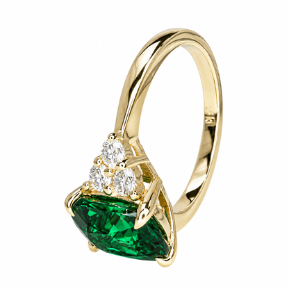 Emerald Engagement Ring, May Birthstone Ring, Elongated Cushion Cut Emerald Ring, Emerald Wedding Ring, Emerald Anniversary Ring,  #6650