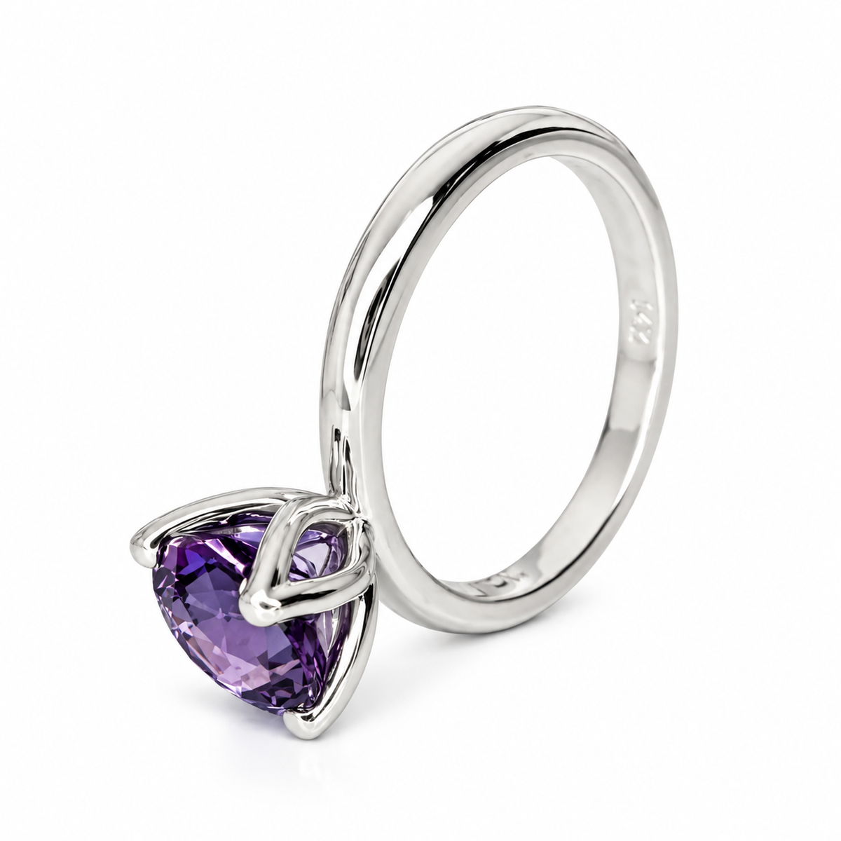 Round Alexandrite Engagement Ring, Alexandrite Ring, Solitaire Engagement Ring, June Birthstone Ring, Gift For Her, Simple Ring,  #5131