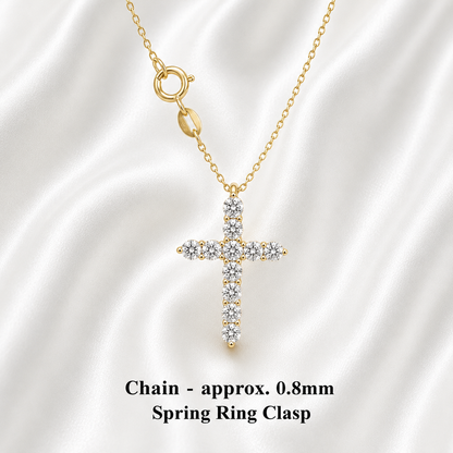 0.66 CTW Lab Grown Diamond Cross 14K Solid Gold , #8803