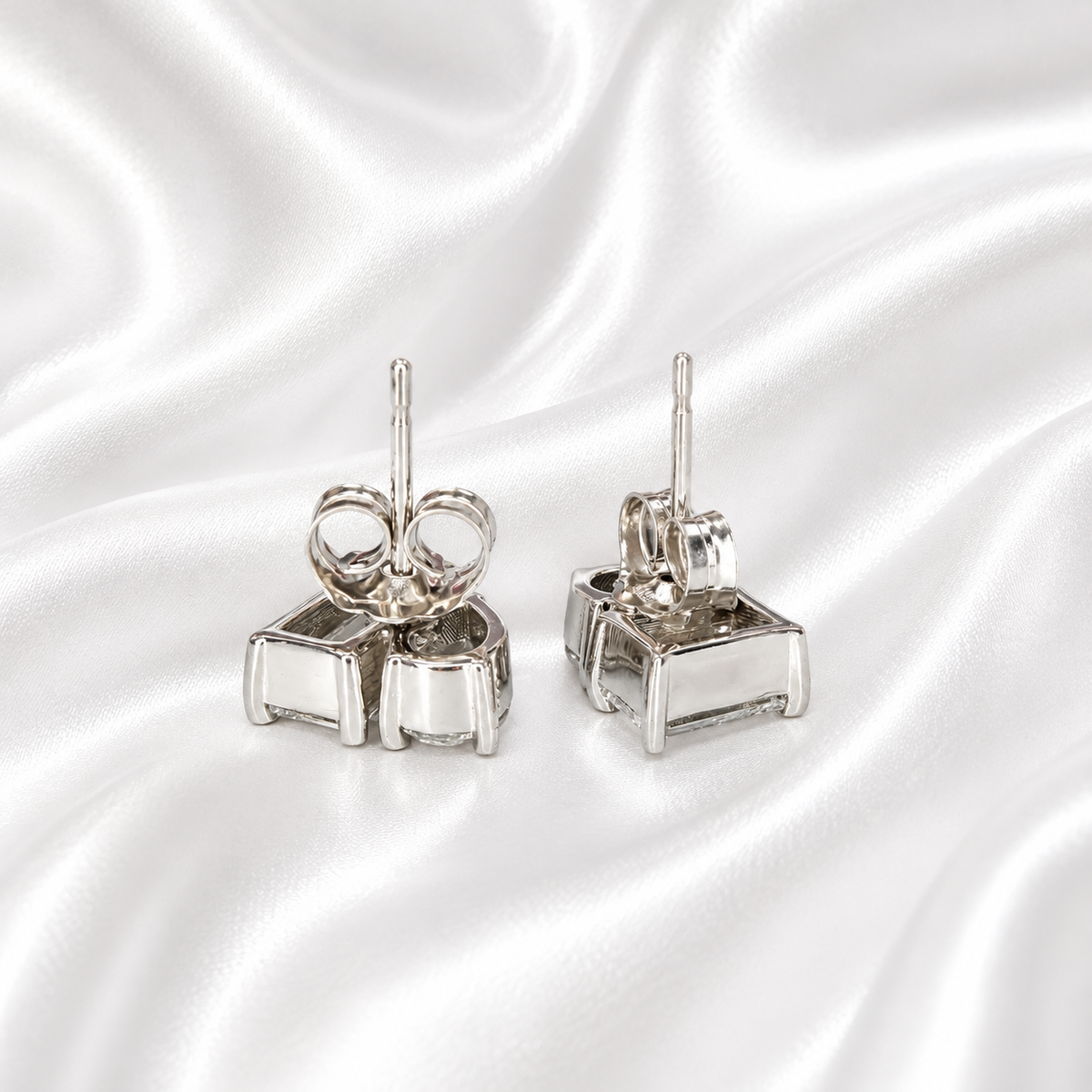 14k Gold Diamond Earrings – Toi Et Moi Pear & Emerald Shape Studs 2 CTW
