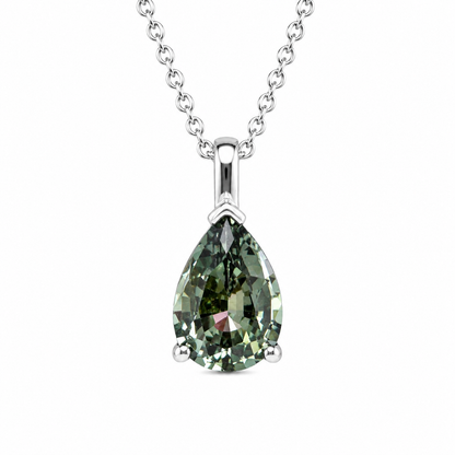 Pear Shape Blue Sapphire Pendant Necklace 14k Yellow Gold, Teardrop Sapphire Necklace, September Birthstone Necklace, Pear Necklace, #8821