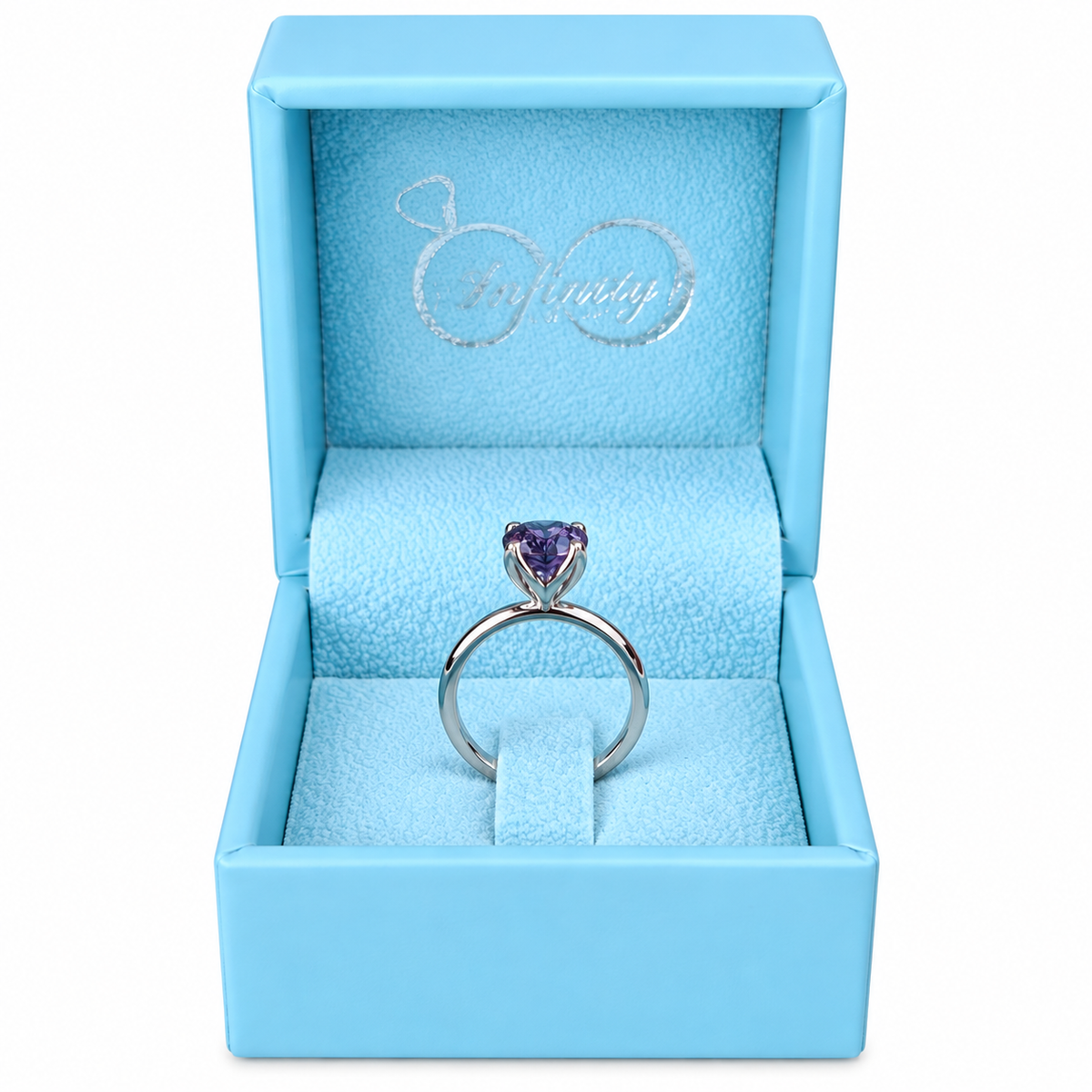 Round Alexandrite Engagement Ring, Alexandrite Ring, Solitaire Engagement Ring, June Birthstone Ring, Gift For Her, Simple Ring,  #5131