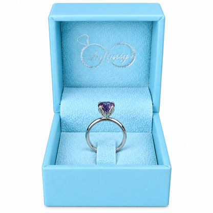 Round Alexandrite Engagement Ring, Alexandrite Ring, Solitaire Engagement Ring, June Birthstone Ring, Gift For Her, Simple Ring,  #5131