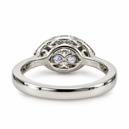 Marquis Moissanite Sideways Ring Halo White Gold Unique Evil Eye Moissanite Ring Sideways Marquis Anniversary Wedding Promise Ring  #7437