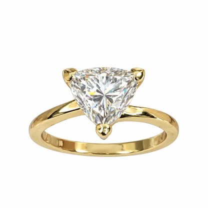 Moissanite Solitaire Trillion Cut Engagement Ring, #5441 14k Solid Gold Triangle Shape Moissanite, Moissanite Bridal Promise Ring For Women