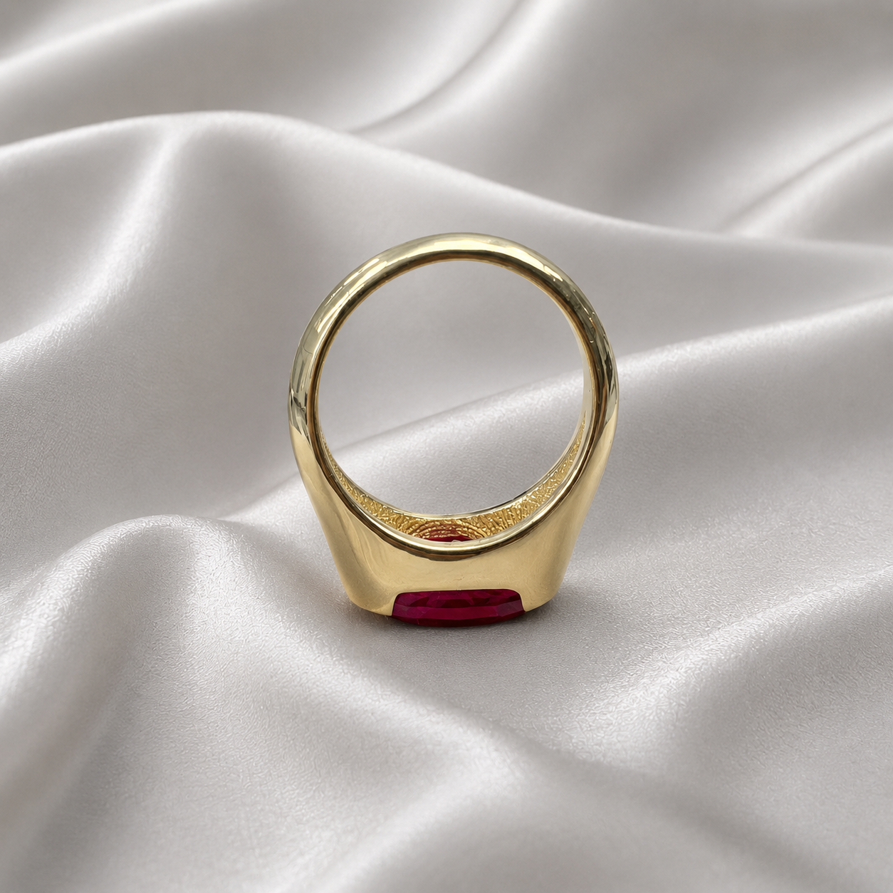 Elongated Oval Ruby East West White Gold Bezel Set ,  Ruby Statement Ring For Women , Unique Ruby Engagement Promise Anniversary Ring  #7433