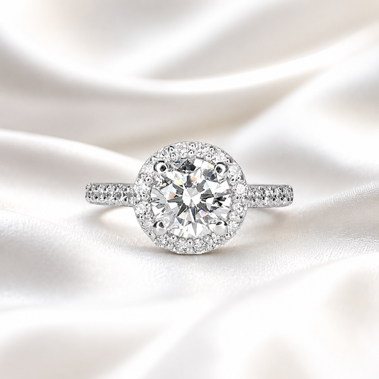 Lab grown diamond engagement ring 14k solid gold, round cut lab created cvd diamond ring, Certified lab grown diamond wedding rings