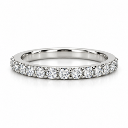Moissanite Wedding Band,  Round Diamond Brilliant Cut Stone Band,  Anniversary Band  Set In 14K Gold#6584