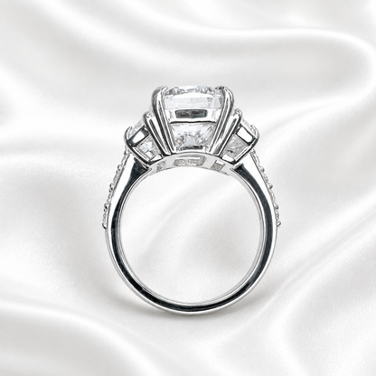 7 carat Elongated Cushion Cut Moissanite Engagement Ring 14K Gold Three Stone Bridal Ring #7879