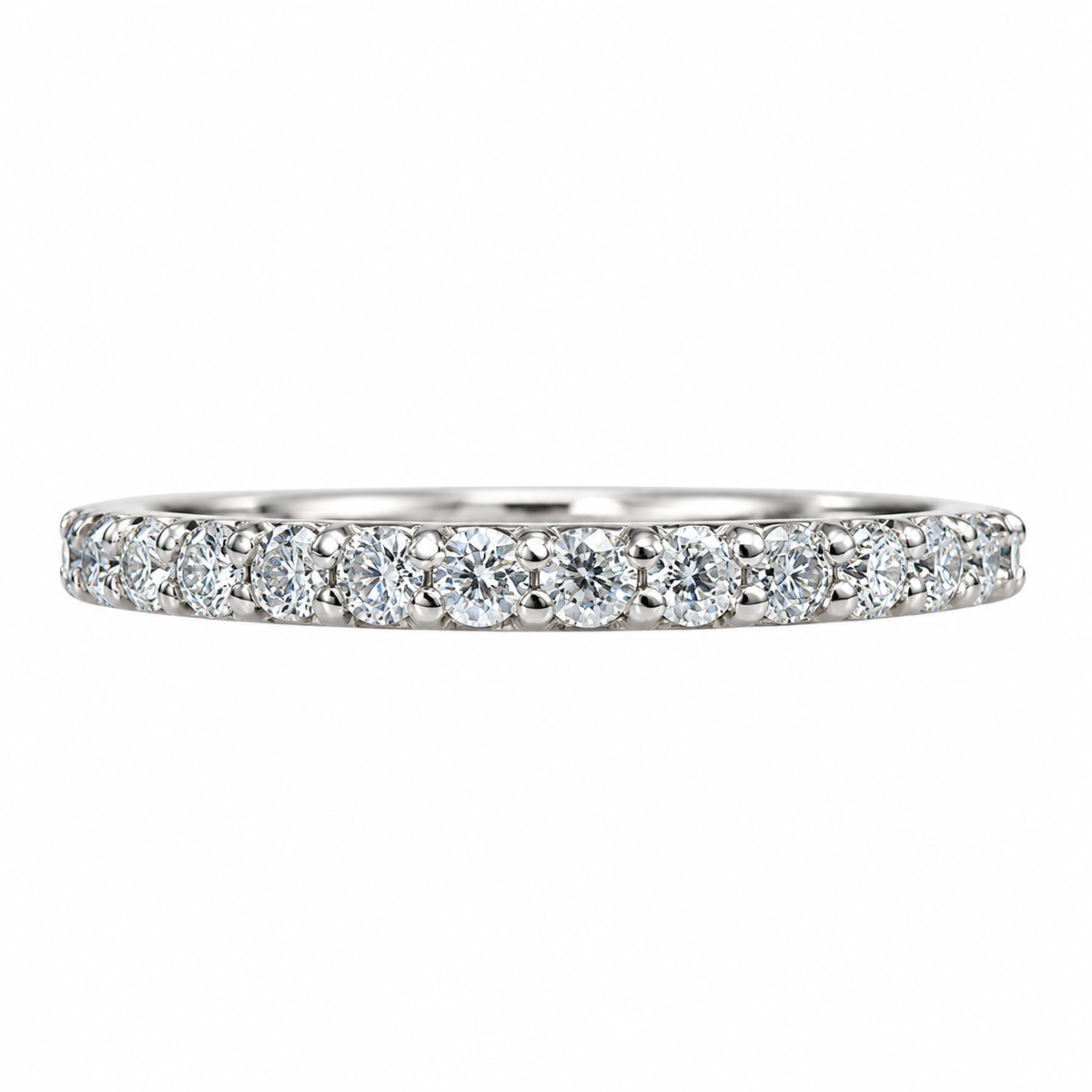 Round Moissanite  Engagement Ring Set 14K White Gold Ladies Round Moissanite Bridal Set  Classic Round Moissanite Engagement Ring Set  #7280