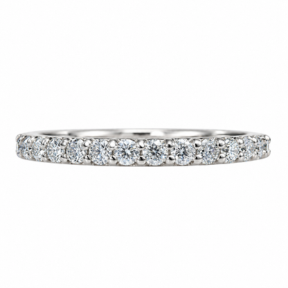 Round Moissanite  Engagement Ring Set 14K White Gold Ladies Round Moissanite Bridal Set  Classic Round Moissanite Engagement Ring Set  #7280