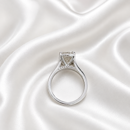 14k Gold Cushion Lab Grown Diamond Bezel Engagement Ring – IGI Certified, Custom Size, Modern Minimal #8796