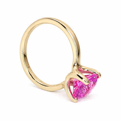 Pink Sapphire Solitaire Ring, Ladies Sapphire Engagement Ring, 14k White Gold Ring, Oval Sapphire Anniversary Ring, Birthstone Ring, #6448