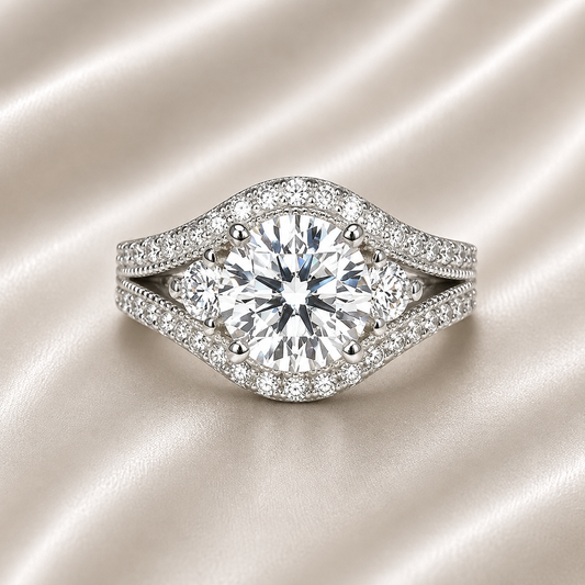 Lab grown diamond engagement ring 14k solid gold, cvd lab created diamond ring, round diamond wedding ring, certified diamond ring