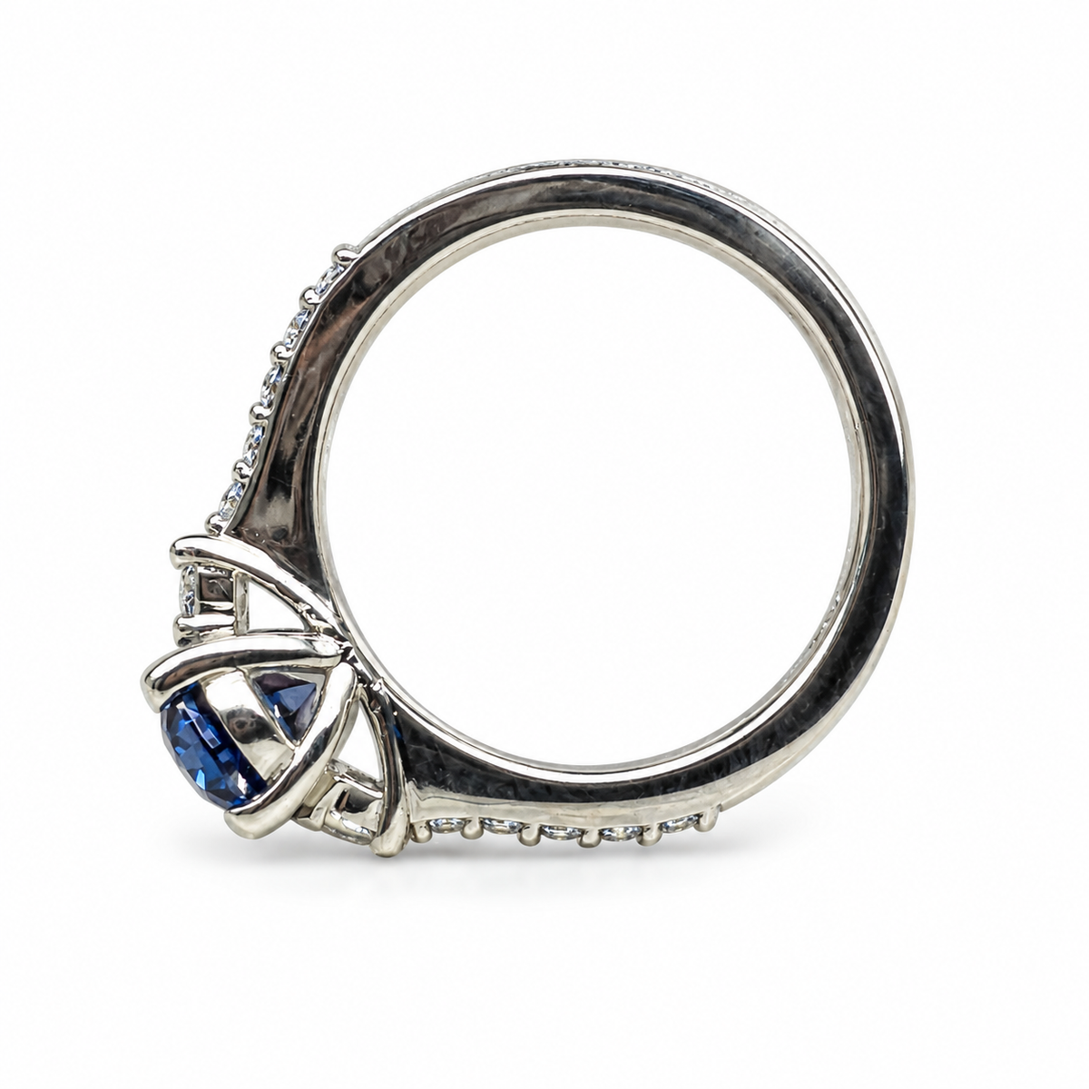 Blue/Grey Moissanite Engagement Ring White Gold, Unique Blue Moissanite Wedding Ring Oval Cut Vintage Style Moissanite Engagement Ring