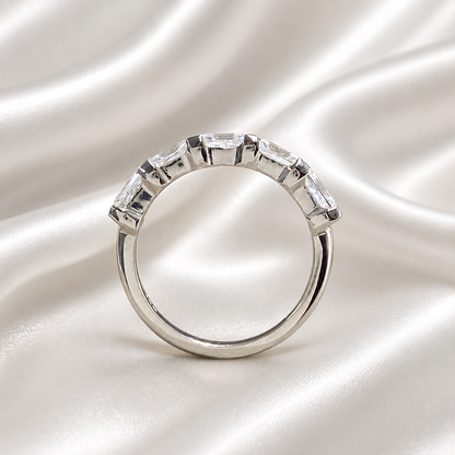 Lab grown diamond stacking wedding band, half eternity diamond matching wedding band solid gold, lab created diamond anniversary band
