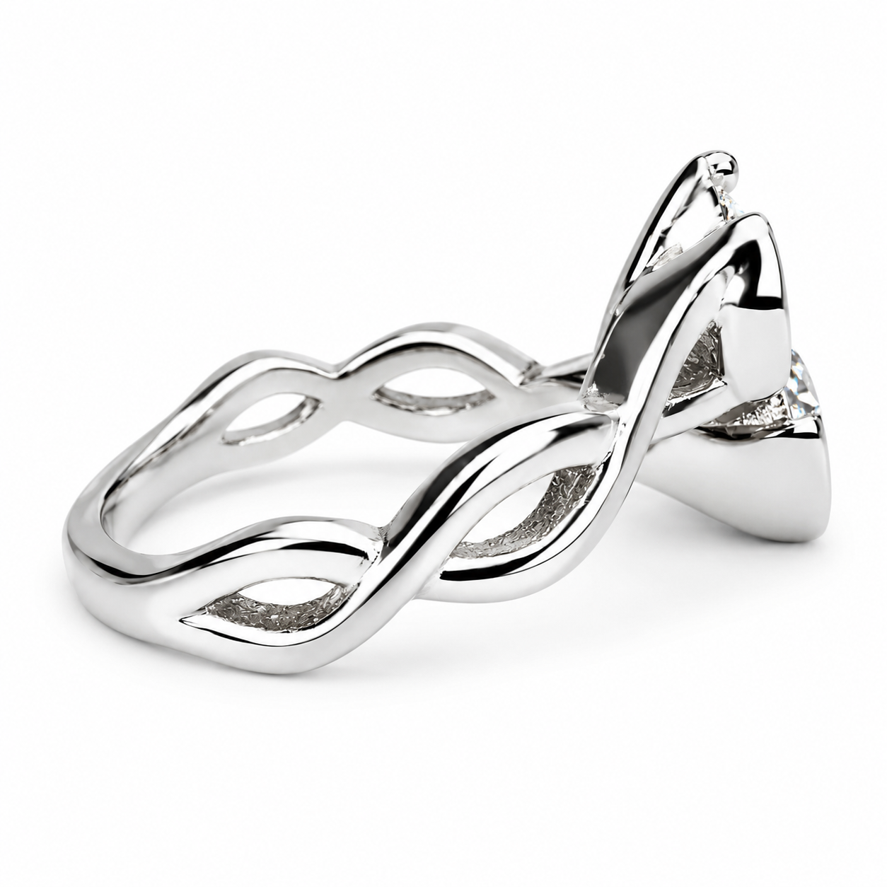 Toi Et Moi moissanite ring, Two stone ring yellow/white gold, Two stone bypass ring, Mommy and me birthstone ring, Anniversary Gift,  #7644