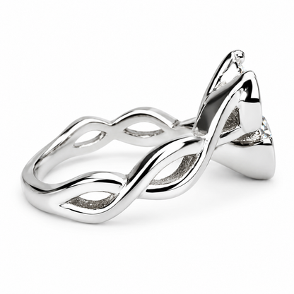 Toi Et Moi moissanite ring, Two stone ring yellow/white gold, Two stone bypass ring, Mommy and me birthstone ring, Anniversary Gift,  #7644