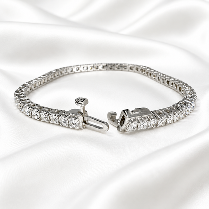 Lab grown diamond tennis bracelet 14k solid gold, layering tennis bracelet, delicate tennis bracelet, thin tennis bracelet for women