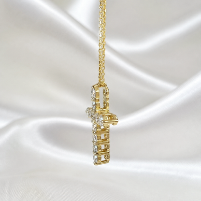 0.66 CTW Lab Grown Diamond Cross 14K Solid Gold , #8803
