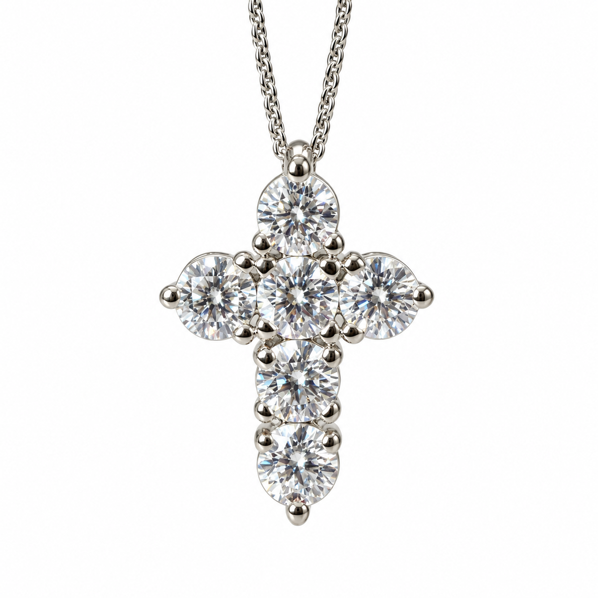 Cross Necklace, Small Cross Pendant Necklace, Gold Cross, Dainty Crucifix Pendant Necklace, Minimalist Cross Pendant, Moissanite Cross