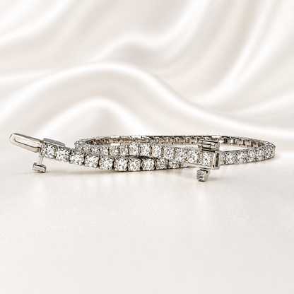 Lab grown diamond tennis bracelet 14k solid gold, layering tennis bracelet, delicate tennis bracelet, thin tennis bracelet for women