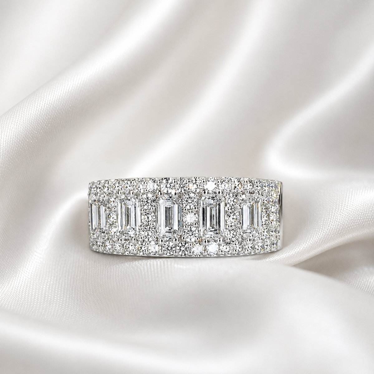 2.70 CTW Lab Grown Diamond Mens Wedding Band 14K Solid Gold #8492