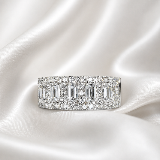 2.70 CTW Lab Grown Diamond Mens Wedding Band 14K Solid Gold #8492