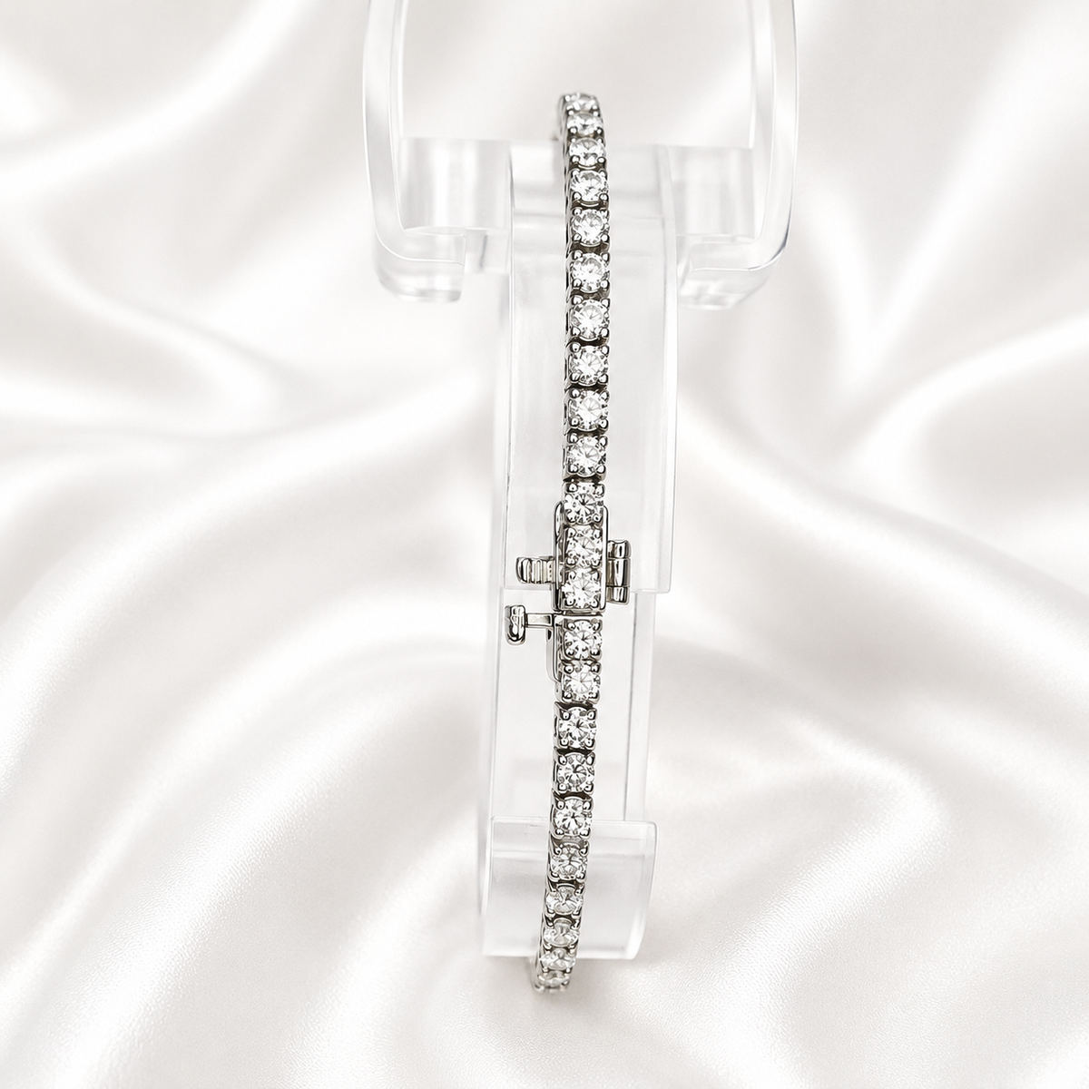 Lab grown diamond tennis bracelet 14k solid gold, layering tennis bracelet, delicate tennis bracelet, thin tennis bracelet for women