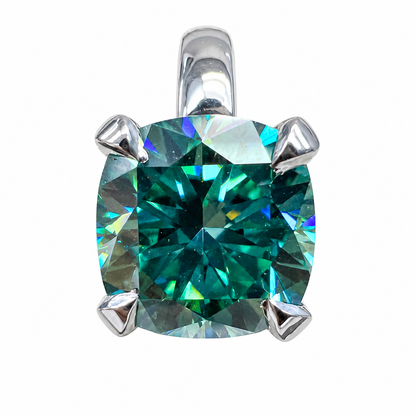 Teal Blue Moissanite Engagement Rings For Women White Gold Cushion Cut Unique Blue Moissanite Engagement Rings Solitaire  Promise Ring #7909