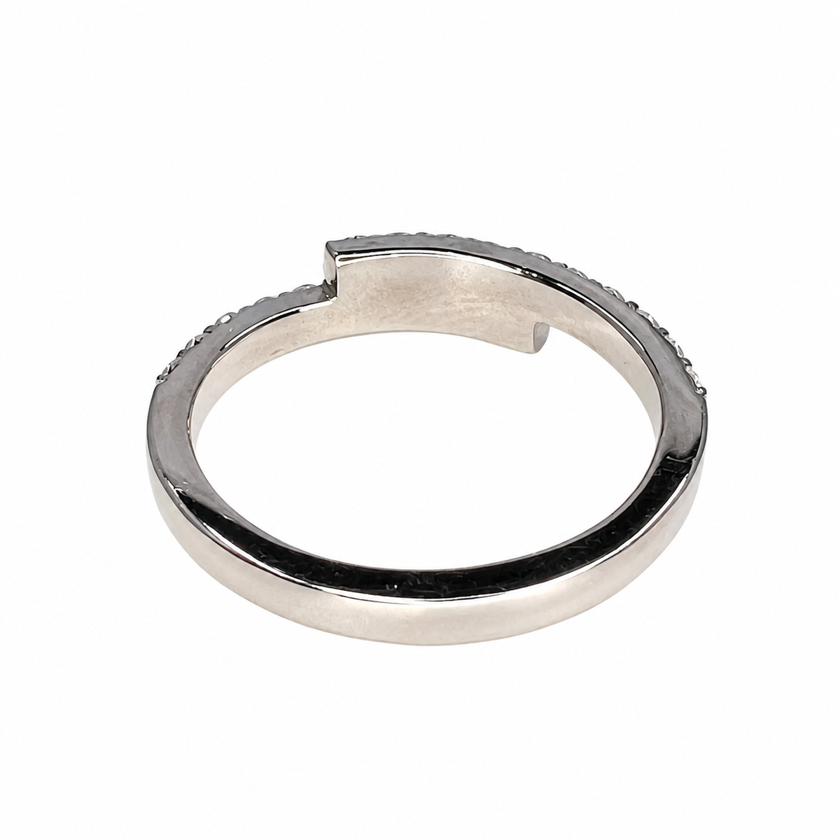 Black Diamond Stacking Band 14K Solid Gold, Bypass Diamond Ring, Black Diamond Band, Dainty Diamond Wedding Band, Diamond Ring Women