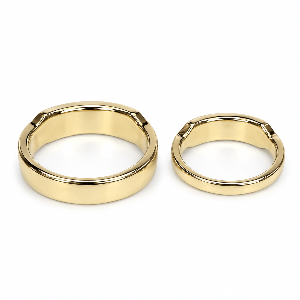His and Hers wedding band 14k solid gold, two row moissanite wedding band, Unique couples wedding bands, diamond ring half eternity #7928