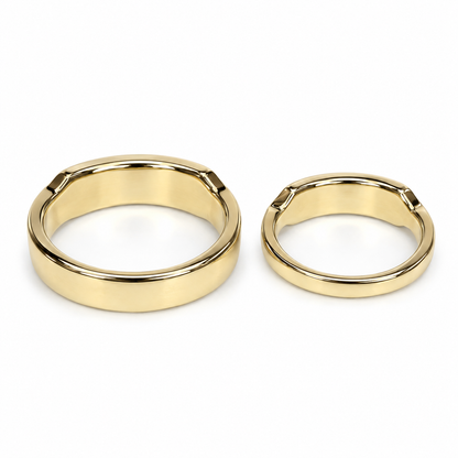 His and Hers wedding band 14k solid gold, two row moissanite wedding band, Unique couples wedding bands, diamond ring half eternity #7928