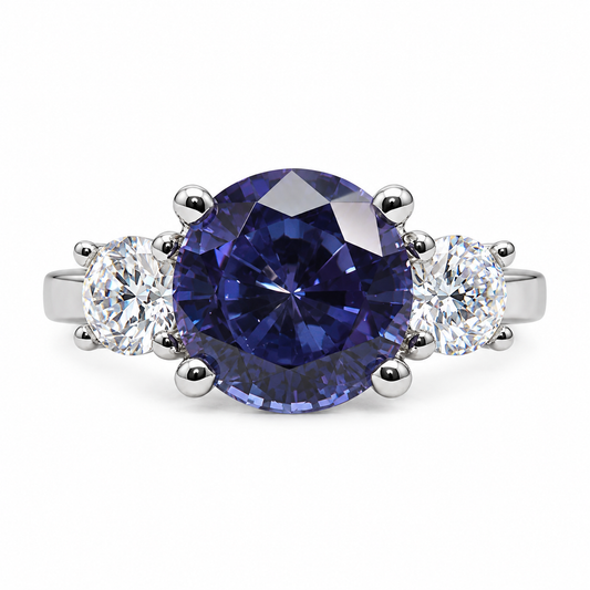 Alexandrite Engagement Ring White Gold Vintage Unique Alexandrite Engagement Ring Moissanite Accent Ring Bridal Wedding Ring For Women