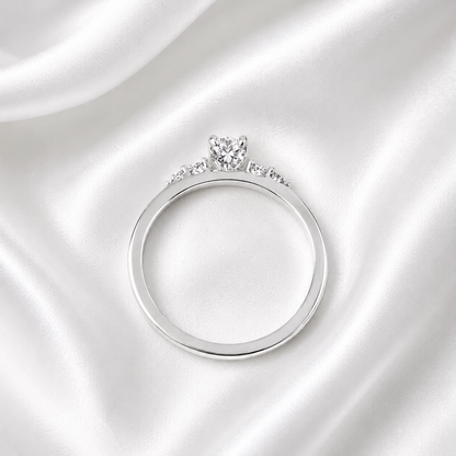 0.25CT Center Lab Grown Diamond Engagement Ring 14K Solid Gold, Five Stone Lab Created Diamond Wedding Ring Simple Diamond Bridal Ring #8849