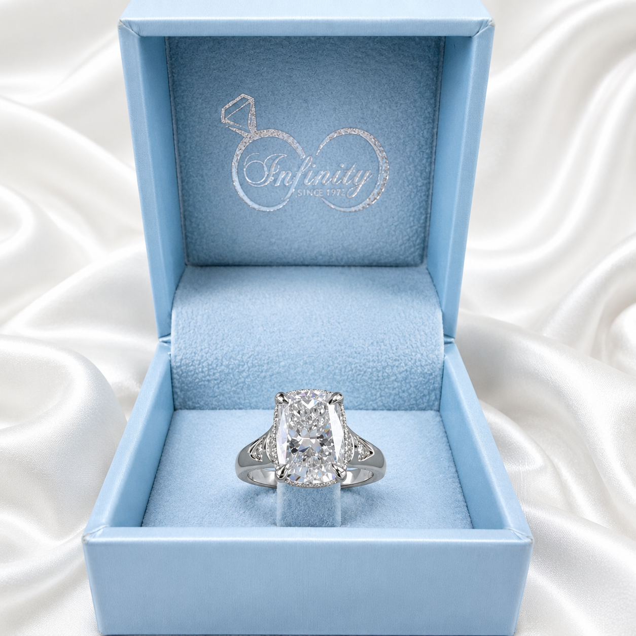 14k Gold Cushion Lab Grown Diamond Bezel Engagement Ring – IGI Certified, Custom Size, Modern Minimal #8796